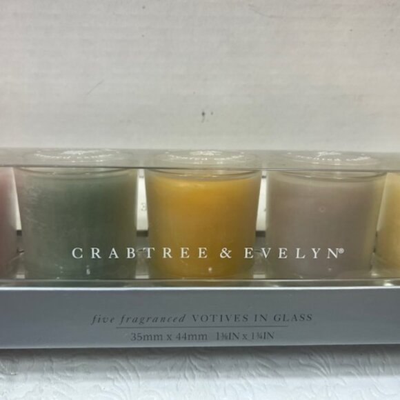 Crabtree & Evelyn Five (5) Fragranced Votives in Glass Candles 1.35"x1.75" NEW - Picture 5 of 14